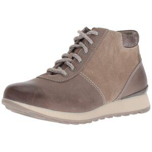 Dansko Ginny Taupe Suede Nubuck Lace Up Sneaker Booties Women 39 8.5 Brown Comfy